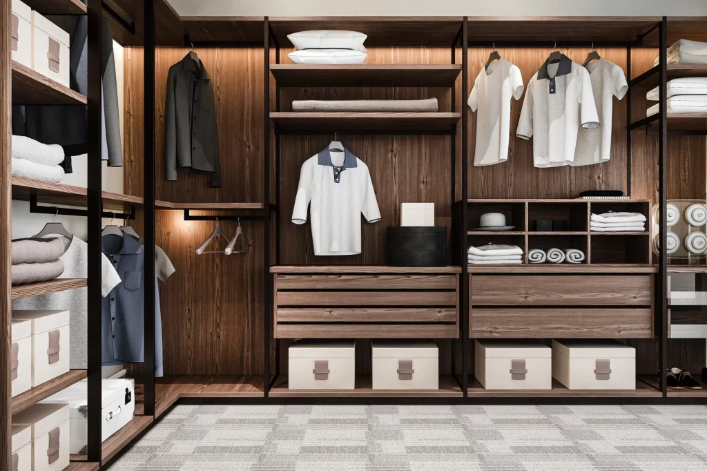 Walk in closet diseño exclusivo elegir materiales nobles